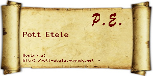 Pott Etele névjegykártya